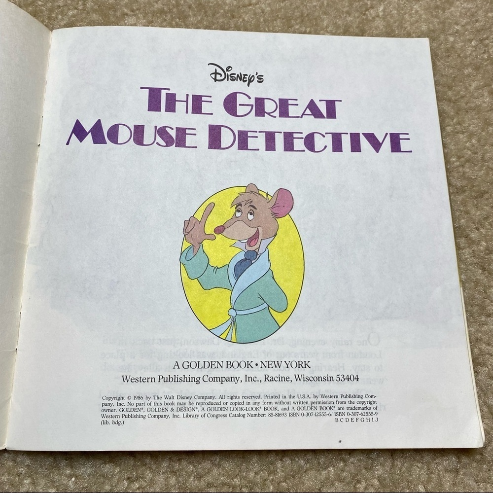BOGO Vintage Paperback Book Disney's "The Great Mouse Detective" 1986 - Picture 2 of 4